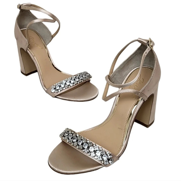 Jewel Badgley Mischka Penny Crystal Embellished Block Heel - Picture 5 of 6